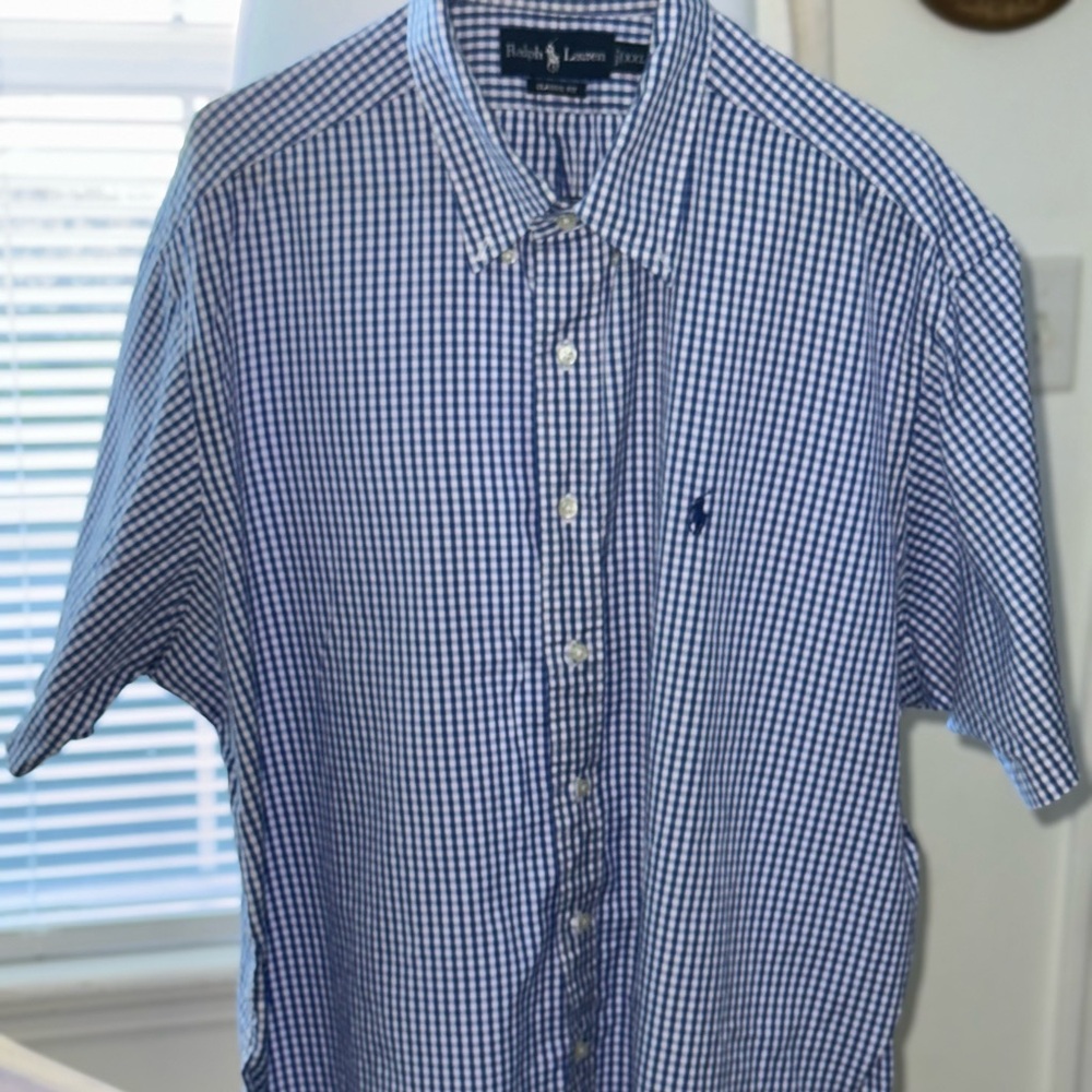 Ralph Lauren Men's Blue Gingham Shirt